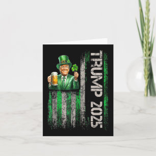 Trump 2025 Amerikaanse vlag St. Patricks Day Kaart