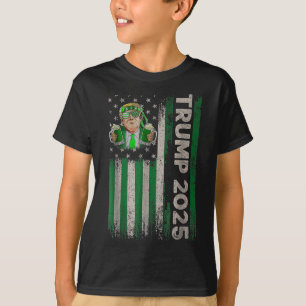 Trump 2025 Amerikaanse vlag St. Patricks Day T-shirt
