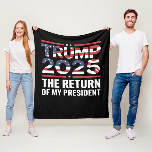 Trump 2025 De terugkeer van mijn President 47th US Fleece Deken (In situ)