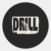 Trump 2025 Drill Baby Drill Kostuum Ronde Sticker (Voorkant)