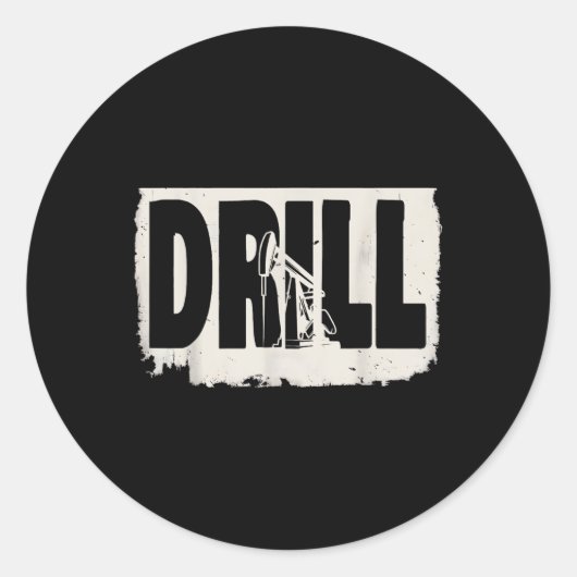 Trump 2025 Drill Baby Drill Kostuum Ronde Sticker (Voorkant)