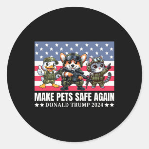 Trump 2025 Grappige Corgi Hond Ronde Sticker