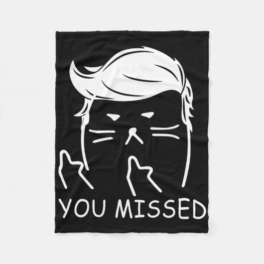 Trump 2025 Grappige Kat Heb Je Dat Gemist  Fleece Deken (Voorkant)