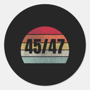 Trump 2025 President 45 en 47 Retro Ronde Sticker