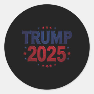 Trump 2025 President 45 en 47 Retro Vintage 1 Ronde Sticker