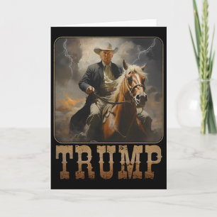 Trump 2025 President Cowboy Paardrijden Paard West Kaart