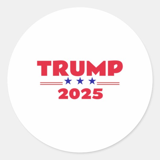 Trump 2025 ronde sticker (Voorkant)