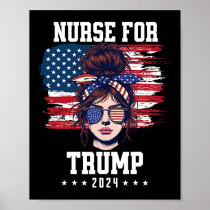 Trump 2025 Verpleegster Rommelige Knot Amerika Vla Poster