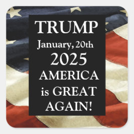 TRUMP 2025 VIERKANTE STICKER