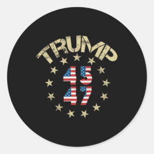 Trump 2025 Vlag Take America Byck Trump Vlag 45 47 Ronde Sticker