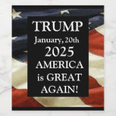 TRUMP 2025 WIJN ETIKET (Enkel label)