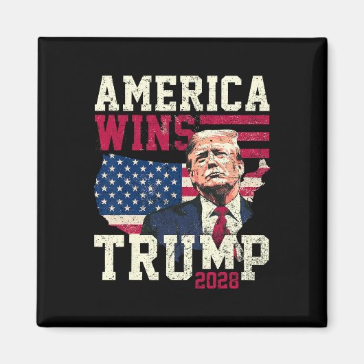 Trump 2028 Amerika wint Magneet (Voorkant)