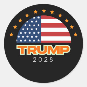 Trump 2028 Amerikaanse vlag Ronde Sticker