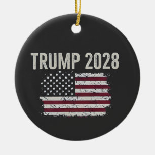 Trump 2028 Amerikaanse Vlag Verkiezing President Keramisch Ornament