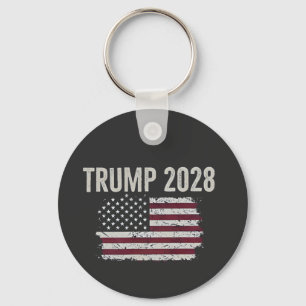 Trump 2028 Amerikaanse vlag Verkiezing President Sleutelhanger