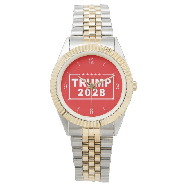 Trump 2028 Grappig President Donald Trump Horloge (Voorkant)
