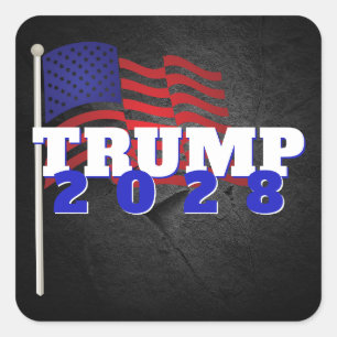 Trump 2028 met Amerikaanse vlag Vierkante Sticker