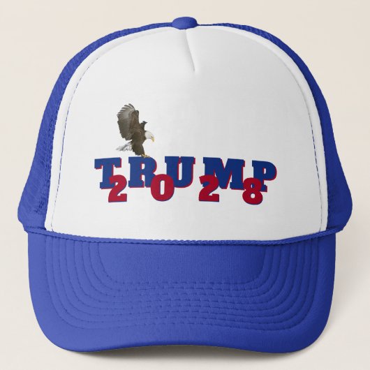 Trump 2028 met Bald Eagle Trucker Pet (Voorkant)