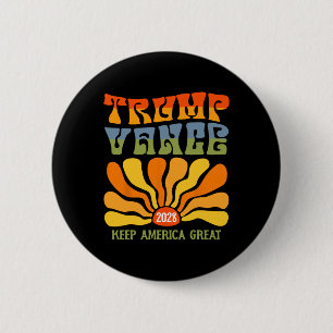 Trump 2028 President herverkiezing Amerikaanse vla Ronde Button 5,7 Cm