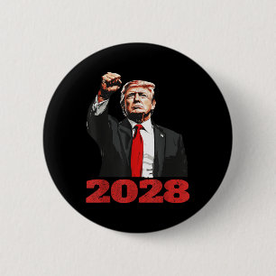 Trump 2028 Shirt stemming Donald Trump 28 Ronde Button 5,7 Cm