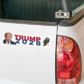 Trump 2028-tekst met Bald Eagle Bumpersticker (Op Truck)