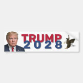 Trump 2028-tekst met Bald Eagle Bumpersticker (Voorkant)