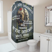 Trump 2028 Third Term Campaign Poster Original Douchegordijn (In situ)