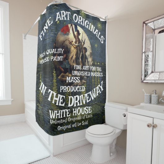 Trump 2028 Third Term Campaign Poster Original Douchegordijn (In situ)