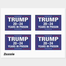 Trump 20 - 24 jaar gevangenisstraf - grappig antit rechthoekige sticker