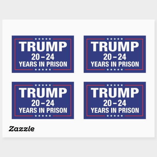 Trump 20 - 24 jaar gevangenisstraf - grappig antit rechthoekige sticker (Vel)