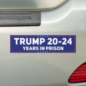 Trump 20 - 24 jaar gevangenisstraf grappig antitru bumpersticker (Op auto)