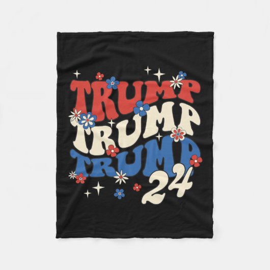 Trump 24 2024 Groovy Retro Fleece Deken (Voorkant)