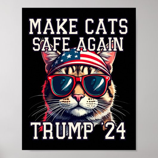 Trump 24 President Debat Meme Make Cats Saf Poster (Voorkant)