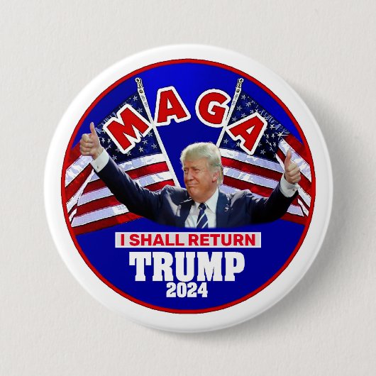 Trump '24 ronde button 7,6 cm (Voorkant)