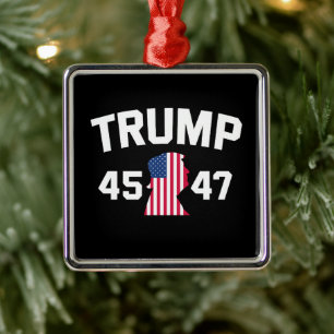 Trump 45 47 2024 President Metalen Ornament