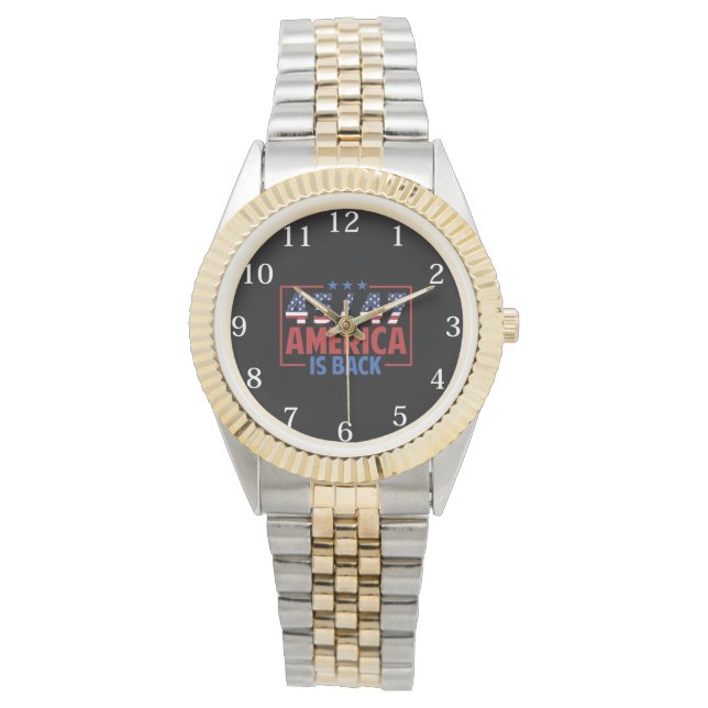 Trump 45-47 Amerika Is Terug Horloge (Voorkant)