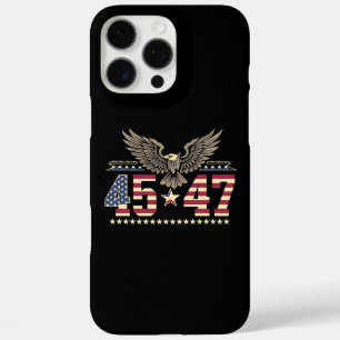 Trump 45 47  Amerikaanse adelaarsvlag iPhone 16 Pro Max Hoesje