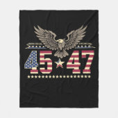 Trump 45 47  Amerikaanse adelaarsvlag Fleece Deken (Voorkant)