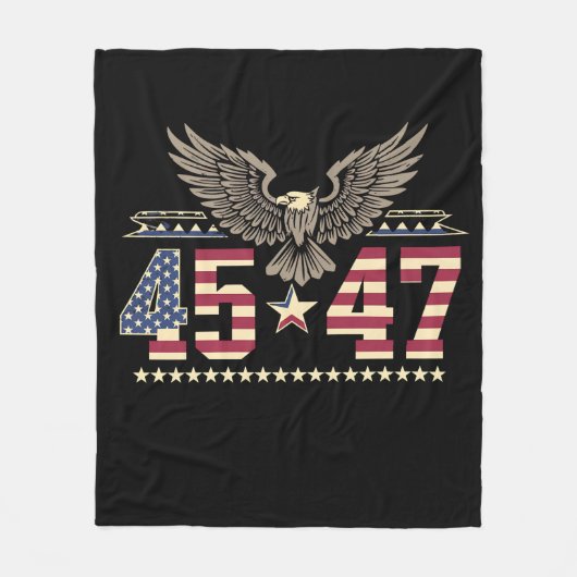 Trump 45 47  Amerikaanse adelaarsvlag Fleece Deken (Voorkant)
