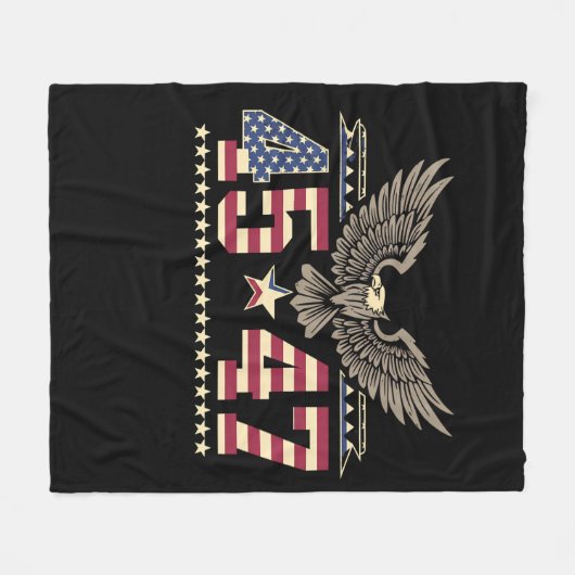 Trump 45 47  Amerikaanse adelaarsvlag Fleece Deken (Voorkant (Horizontaal))
