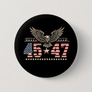 Trump 45 47  Amerikaanse adelaarsvlag Ronde Button 5,7 Cm