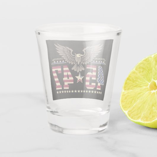 Trump 45 47  Amerikaanse adelaarsvlag Shot Glas (Achterkant)