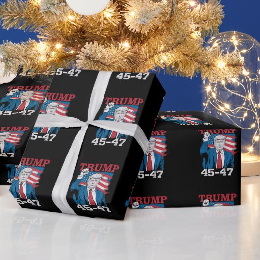 Trump 45 47  Amerikaanse vlag Cadeaupapier (Feestdagen)