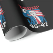 Trump 45 47  Amerikaanse vlag Cadeaupapier (Rol Hoek)