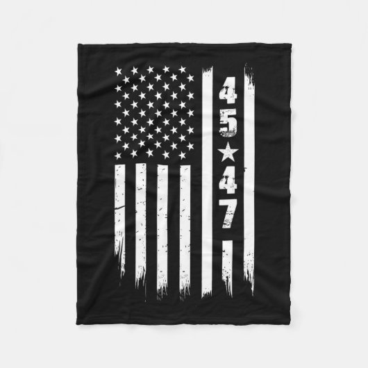 Trump 45 47 Amerikaanse vlag Fleece Deken (Voorkant)
