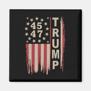 Trump 45 47  Amerikaanse vlag Magneet
