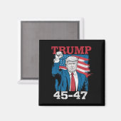 Trump 45 47  Amerikaanse vlag Magneet (Voorkant / Achterkant)