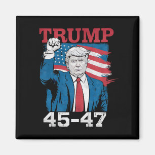 Trump 45 47  Amerikaanse vlag Magneet