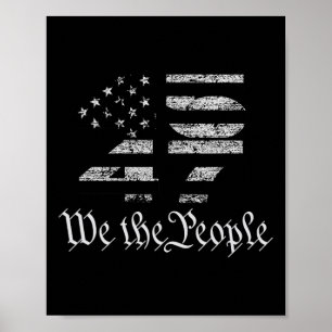 Trump 45-47 Amerikaanse vlag presidentsverkiezinge Poster