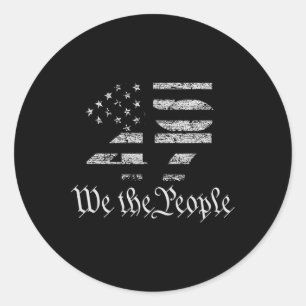 Trump 45-47 Amerikaanse vlag presidentsverkiezinge Ronde Sticker